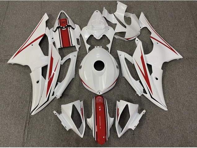 Blanc Brillant & Rouge 08-16 R6 Carénage Moto Blanc Brillant & Rouge 08-16 R6 Carénage Moto