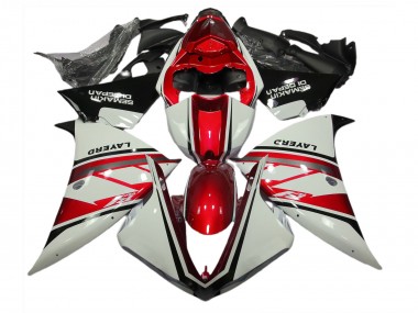 Blanc Brillant & Rouge 12-14 R1 Carénage Moto