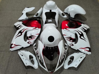 Blanc Brillant & Rouge Flamme 08-20 GSXR 1300 Carénage Moto