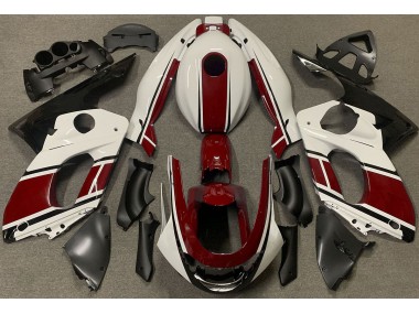 Blanc Brillant & Rouge Foncé 98-07 YZF600 Carénage Moto