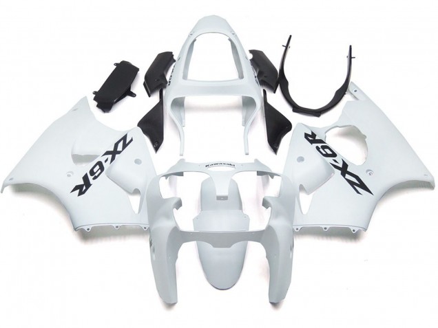 Blanc Brillant Uni Avec Logo 00-02 ZX6R Carénage Moto Blanc Brillant Uni Avec Logo 00-02 ZX6R Carénage Moto