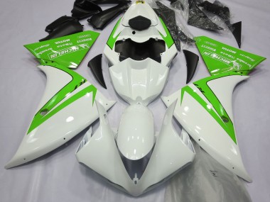 Blanc Brillant & Vert 12-14 R1 Carénage Moto
