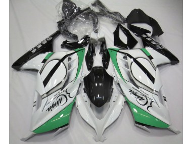 Blanc Brillant & Vert 13-18 Ninja 300 Carénage Moto