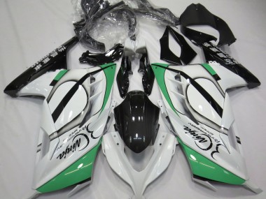 Blanc Brillant & Vert 13-18 Ninja 300 Carénage Moto
