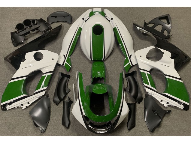 Blanc Brillant & Vert Foncé 98-07 YZF600 Carénage Moto