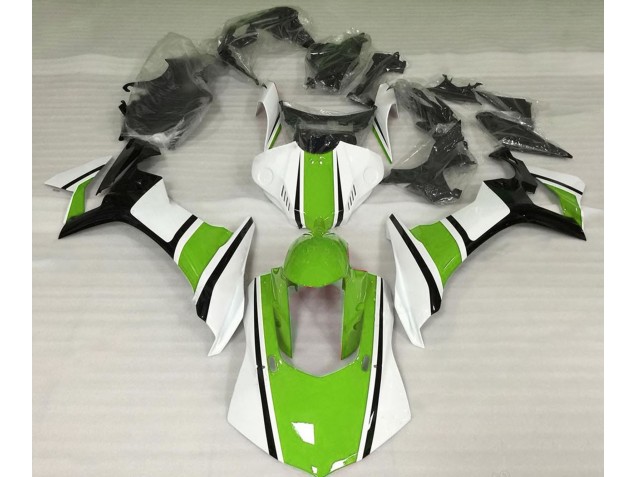 Blanc Brillant Vert & Noir 15-19 R1 Carénage Moto