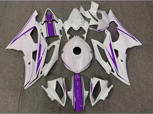 Blanc Brillant & Violet 08-16 R6 Carénage Moto Blanc Brillant & Violet 08-16 R6 Carénage Moto