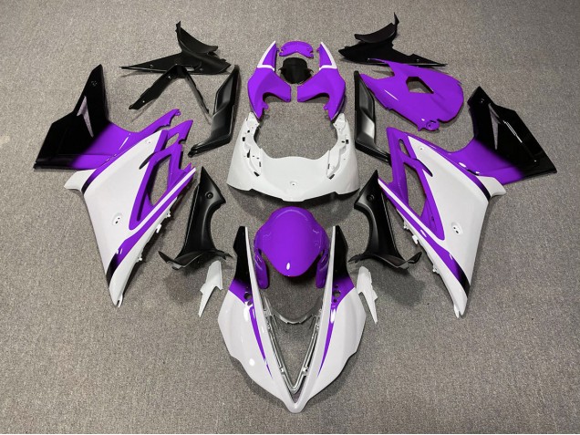 Blanc Brillant & Violet 13-16 Daytona 675 Carénage Moto Blanc Brillant & Violet 13-16 Daytona 675 Carénage Moto