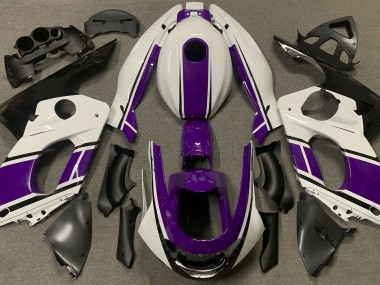 Blanc Brillant & Violet Foncé 98-07 YZF600 Carénage Moto
