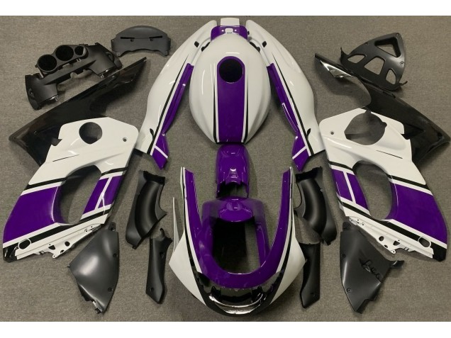 Blanc Brillant & Violet Foncé 98-07 YZF600 Carénage Moto Blanc Brillant & Violet Foncé 98-07 YZF600 Carénage Moto