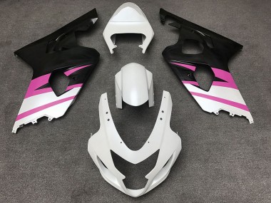 Blanc Mat & Rose 04-05 GSXR 600-750 Carénage Moto