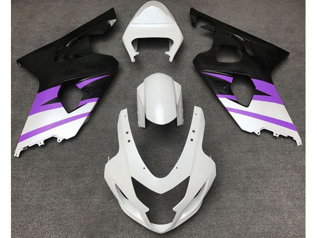Blanc Mat & Violet 04-05 GSXR 600-750 Carénage Moto Blanc Mat & Violet 04-05 GSXR 600-750 Carénage Moto