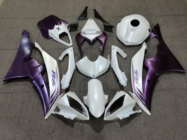 Blanc Mat & Violet 08-16 R6 Carénage Moto Blanc Mat & Violet 08-16 R6 Carénage Moto