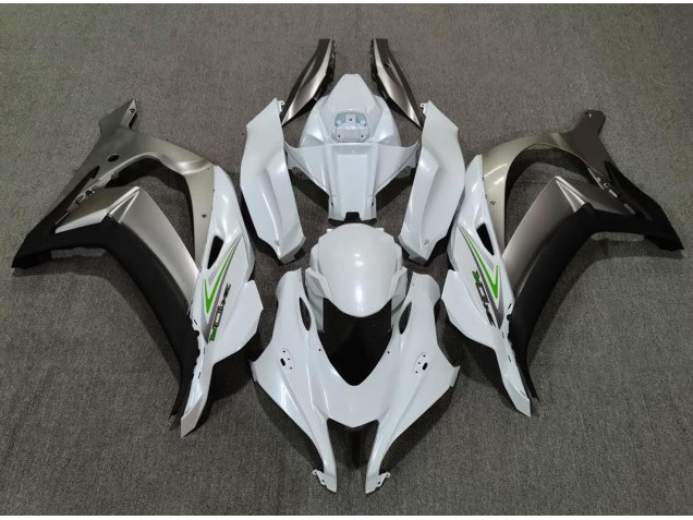 Blanc Nacré & Argent 16-19 ZX10R Carénage Moto Blanc Nacré & Argent 16-19 ZX10R Carénage Moto