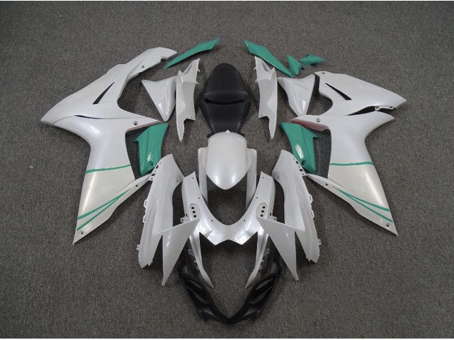 Blanc Nacré & Bleu T 11-24 GSXR 600-750 Carénage Moto Blanc Nacré & Bleu T 11-24 GSXR 600-750 Carénage Moto