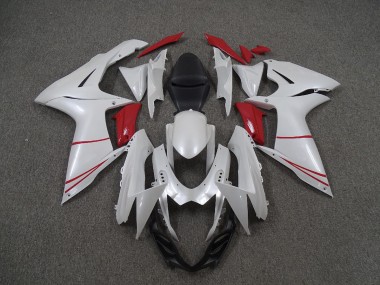 Blanc Nacré & Rouge 11-24 GSXR 600-750 Carénage Moto