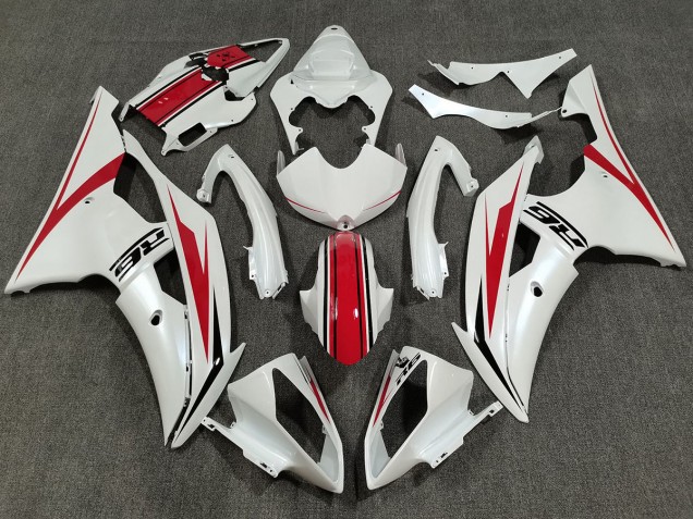 Blanc Nacré & Rouge Brillant 08-16 R6 Carénage Moto Blanc Nacré & Rouge Brillant 08-16 R6 Carénage Moto