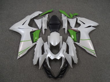 Blanc Nacré & Vert 11-24 GSXR 600-750 Carénage Moto