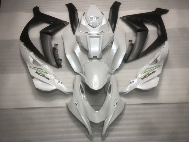 Blanc Nacré & Vert 16-19 ZX10R Carénage Moto Blanc Nacré & Vert 16-19 ZX10R Carénage Moto