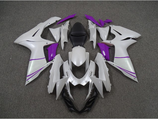Blanc Nacré & Violet 11-24 GSXR 600-750 Carénage Moto Blanc Nacré & Violet 11-24 GSXR 600-750 Carénage Moto