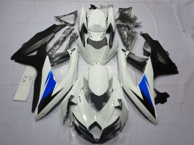 Blanc & Noir 08-10 GSXR 600-750 Carénage Moto