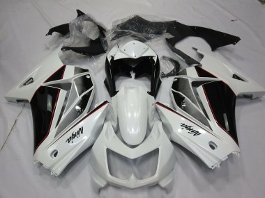 Blanc & Noir 08-12 Ninja 250 Carénage Moto
