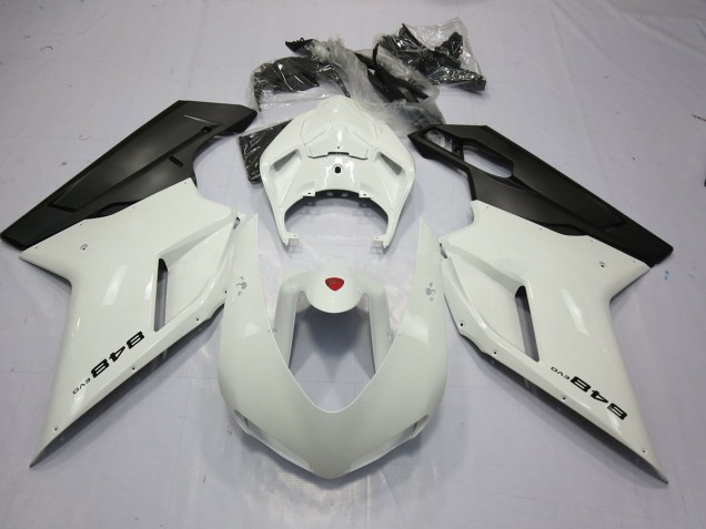 Blanc & Noir 848 07-14 Ducati 848 1098 1198 Carénage Moto Blanc & Noir 848 07-14 Ducati 848 1098 1198 Carénage Moto