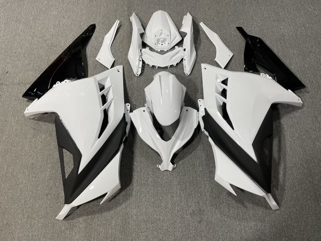 Blanc & Noir Brillant 13-18 Ninja 300 Carénage Moto Blanc & Noir Brillant 13-18 Ninja 300 Carénage Moto