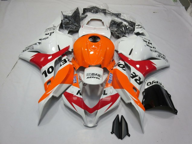Blanc Orange Repsol 09-12 CBR600RR Carénage Moto Blanc Orange Repsol 09-12 CBR600RR Carénage Moto