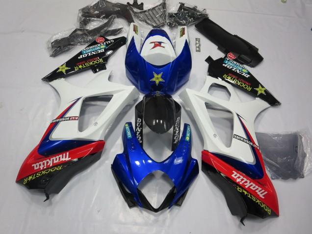 Blanc Rockstar 07-08 GSXR 1000 Carénage Moto Blanc Rockstar 07-08 GSXR 1000 Carénage Moto