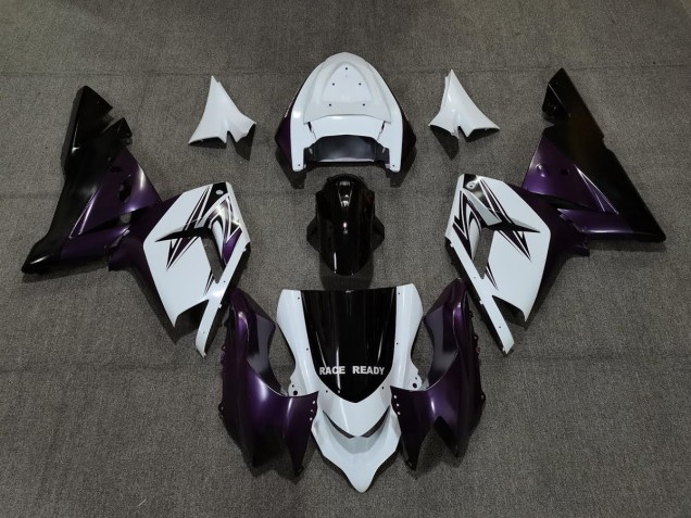 Blanc Violet & Noir 04-05 ZX10R Carénage Moto Blanc Violet & Noir 04-05 ZX10R Carénage Moto