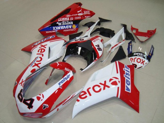 Blanc Xerox 07-14 Ducati 848 1098 1198 Carénage Moto Blanc Xerox 07-14 Ducati 848 1098 1198 Carénage Moto