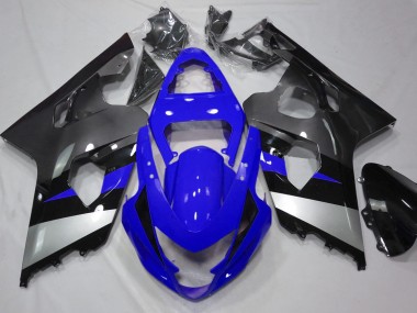 Bleu & Argent 04-05 GSXR 600-750 Carénage Moto