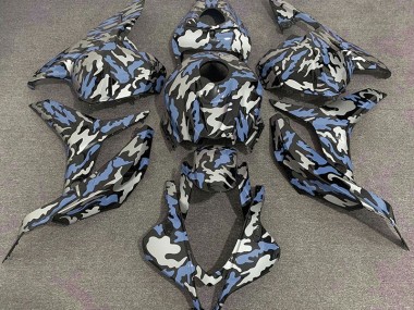 Bleu & Argent Camo 09-12 CBR600RR Carénage Moto