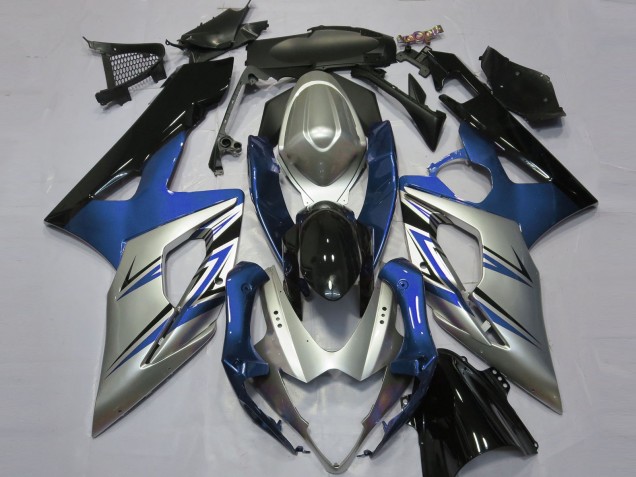 Bleu Argent & Noir 05-06 GSXR 1000 Carénage Moto Bleu Argent & Noir 05-06 GSXR 1000 Carénage Moto