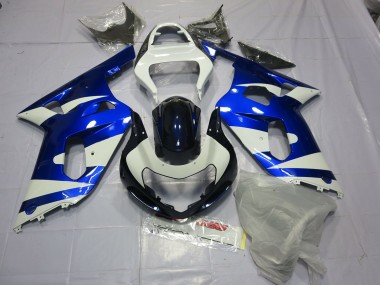 Bleu & Blanc 01-03 GSXR 600-750 Carénage Moto