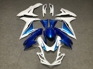 Bleu Blanc Personnalisé 11-24 GSXR 600-750 Carénage Moto
