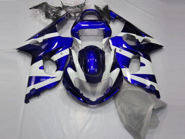 Bleu Brillant & Blanc 00-02 GSXR 1000 Carénage Moto Bleu Brillant & Blanc 00-02 GSXR 1000 Carénage Moto