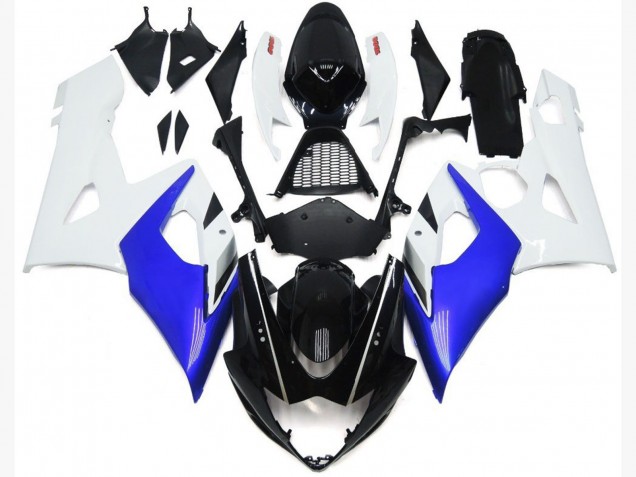 Bleu Brillant & Blanc Brillant 05-06 GSXR 1000 Carénage Moto Bleu Brillant & Blanc Brillant 05-06 GSXR 1000 Carénage Moto