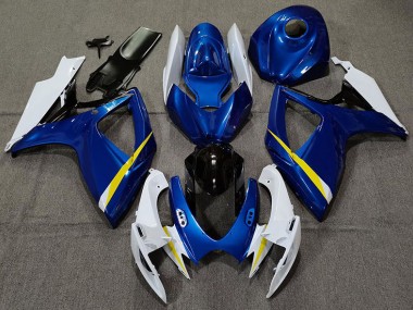 Bleu Brillant Blanc & Jaune 06-07 GSXR 600-750 Carénage Moto