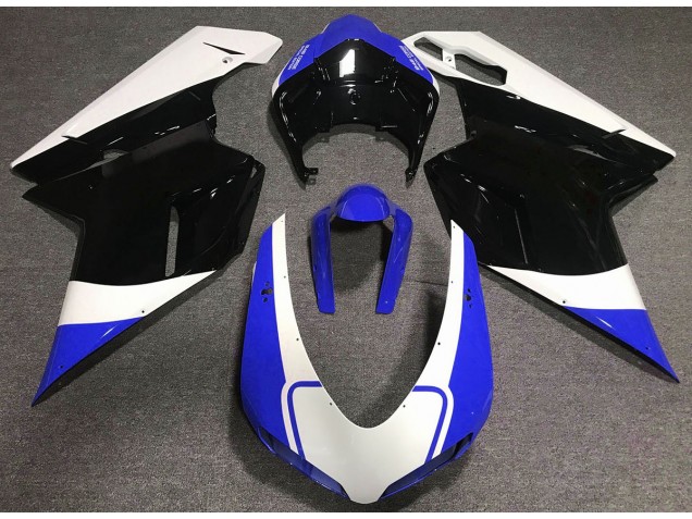 Bleu Brillant Blanc & Noir 07-14 Ducati 848 1098 1198 Carénage Moto Bleu Brillant Blanc & Noir 07-14 Ducati 848 1098 1198 Carénage Moto