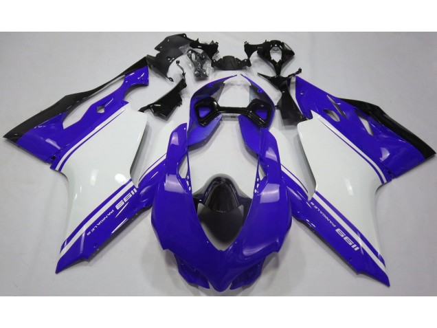 Bleu Brillant Blanc & Noir 11-14 Ducati 1199 Carénage Moto Bleu Brillant Blanc & Noir 11-14 Ducati 1199 Carénage Moto
