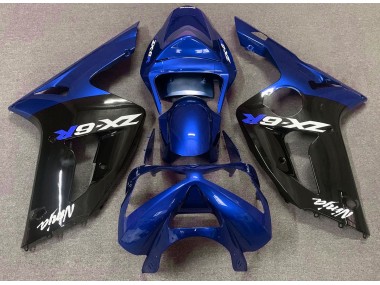 Bleu Brillant & Noir 03-04 ZX6R Carénage Moto