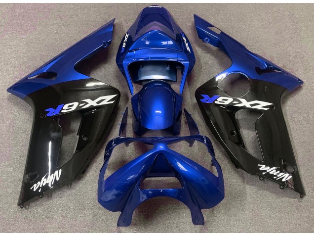 Bleu Brillant & Noir 03-04 ZX6R Carénage Moto Bleu Brillant & Noir 03-04 ZX6R Carénage Moto