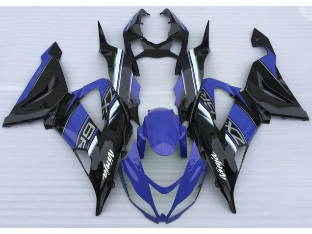 Bleu Brillant & Noir 13-18 ZX6R Carénage Moto Bleu Brillant & Noir 13-18 ZX6R Carénage Moto
