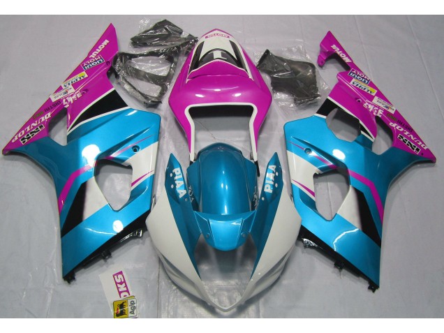 Bleu Brillant & Noir Mat 03-04 GSXR 1000 Carénage Moto Bleu Brillant & Noir Mat 03-04 GSXR 1000 Carénage Moto