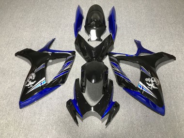 Bleu Brillant & Noir Personnalisé 06-07 GSXR 600-750 Carénage Moto