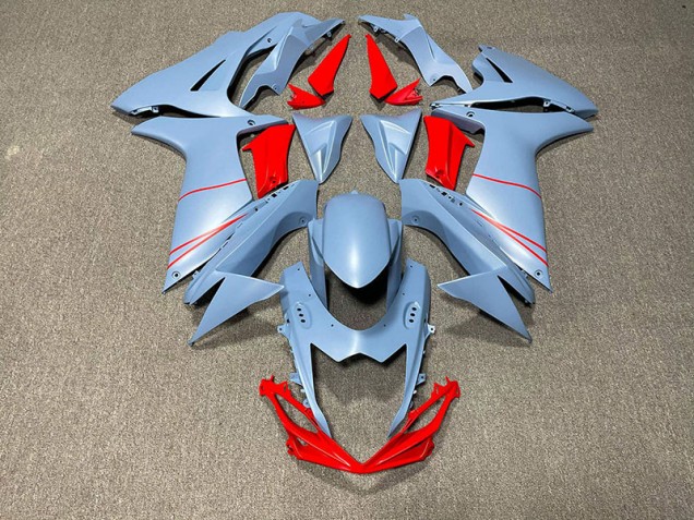 Bleu Ciel Mat & Rouge 11-24 GSXR 600-750 Carénage Moto
