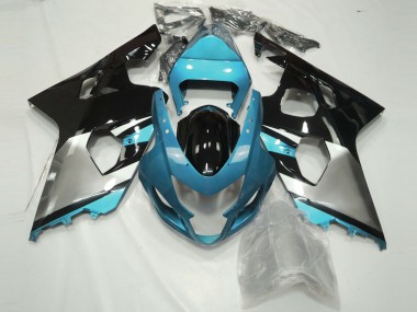 Bleu Clair Argent & Noir 04-05 GSXR 600-750 Carénage Moto