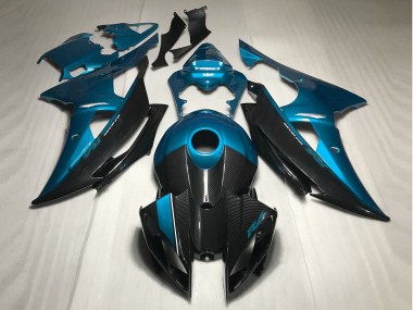 Bleu Clair Avec Style Fibre De Carbone 08-16 R6 Carénage Moto